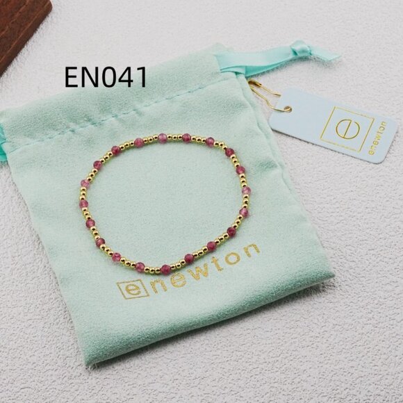 Enewton Pink Natural Stone & Gold Bead Bracelet - Picture 2 of 5